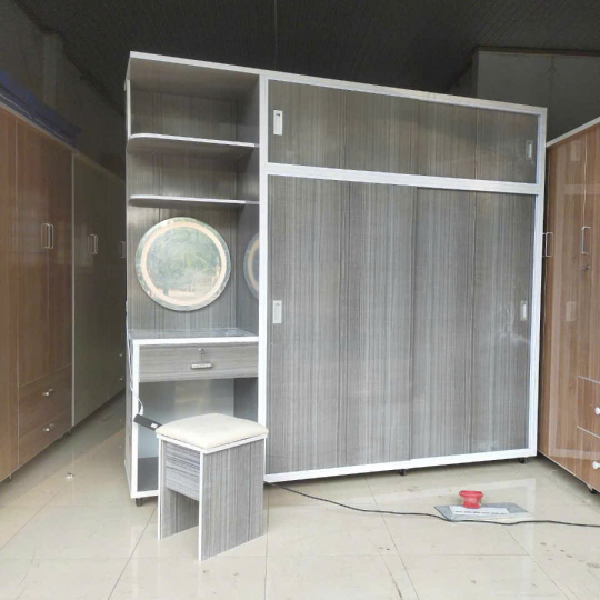 Tủ quần áo kết hợp bàn trang điểm gỗ xám